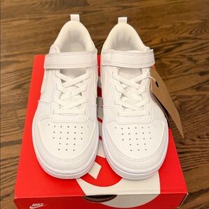 Nike Kids Court Borough Low Recraft All-White Sneakers.  Brand new with box.